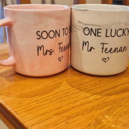 Personalized Mr Mrs Mugs, Hubby Wifey Coffee Mug Set, Unique Gift Idea, Newly Married Anniversary Gift, Wedding Gift Ideas, Couple Gifts photo review