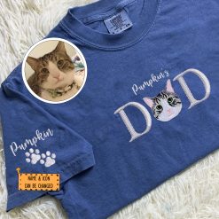 Custom Embroidered Pet Dad T-Shirt with Pet Name - Personalized Dog Father Gift