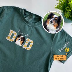 Custom Embroidered Pet Dad T-Shirt with Pet Photo - Personalized Dog Father Gift
