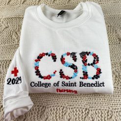 Custom Embroidered University Hoodie with Floral Letter - Personalized College Gift