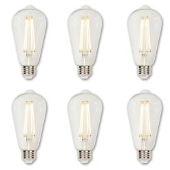 Pack of (6) - 4.5-Watt (40 Watt Equivalent) Clear ST20 Dimmable Filament LED Light Bulb, Medium Base