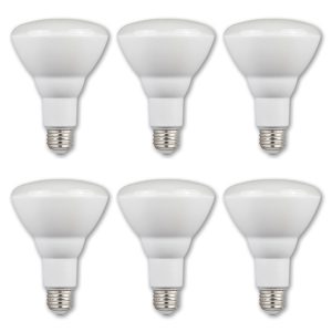 Pack of (6) 9 Watt Dimmable BR30 Medium (E26) LED Bulbs