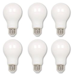 (Pack of 6) 6.5 Watt Soft White A19 Dimmable Filament LED Light, Medium (E26) Base