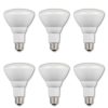 Pack of (6) 9 Watt Dimmable BR30 Medium (E26) LED Bulbs - 750 Lumens, 2700K, and 80CRI