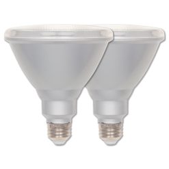 Pack of (2) 15 Watt Dimmable PAR38 Medium (E26) LED Bulbs - 1,350 Lumens, 3000K, and 80CRI