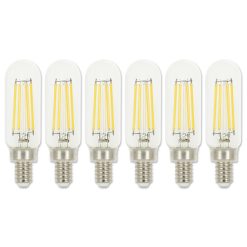 Pack of (6) 5 Watt Dimmable T8 Candelabra (E12) LED Bulbs- 600 Lumens, 2700K, and 80CRI